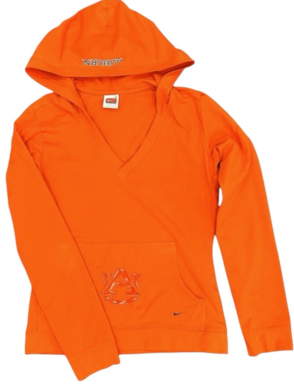 Nike University of Auburn Tigers Women’s V-neck Long Sleeve Hooded Pocket Small